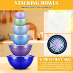 LemonRoad 6 Pcs Plastic Mixing Bowl Set - Image 3