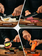 EUNA Knife Block Set, German High-Carbon Stainless Steel Knife Sets - Image 7