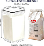 4 Pieces 6.5L / 220 oz Large Food Storage Containers, BPA Free Plastic Airtight - Image 2