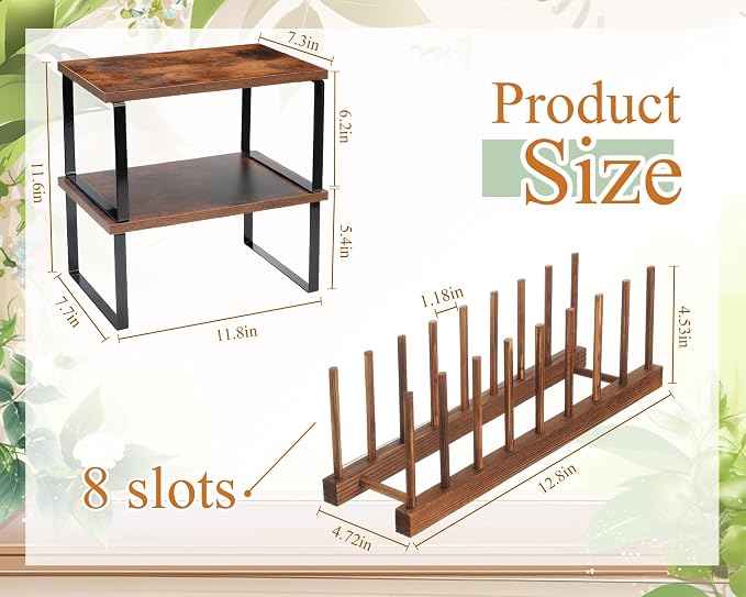 Marsui 4 Pcs Kitchen Organizer Accessories Set Cabinet Organizer Shelf and - Image 2