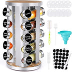 Spice Rack Organizer with Jars for Cabinet Revolving/Rotating Seasoning by CANTAMI