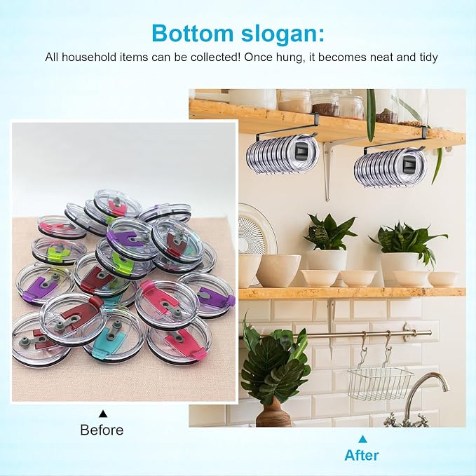 2Pack Tumbler Lid Organizer for Corner Cabinets, Space-Saving Coffee Cup Holder - Image 7