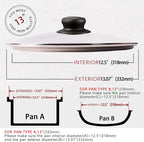 13 Inch Pan Lid Tempered Glass Pot Lid Replacement Pan Cover - Image 2