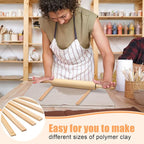 Newtay 12 Pcs Pottery Tools Include 1 Wood Rolling Pin Sculpting Polymer Clay - Image 7