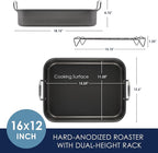 Rachael Ray Brights Hard Anodized Nonstick Roaster / Roasting Pan - Image 6