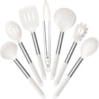 E-far Silicone Cooking Utensils Set, Slotted Turner, Soup Ladle, Pasta Server by E-far