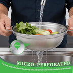 Colander Set of 3, Stainless Steel Micro-Perforated Colanders Strainers - Image 3