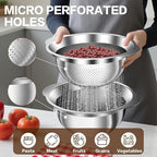 Stainless Steel Strainer with Mixing Bowl, Rice Washer, Colander - Image 6