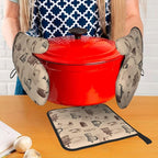Vintage Coffee Themed Oven Mitts Heat Resistant, Vintage Pot Holder and Oven - Image 7