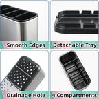 LIBODOUR Utensil Holder, Stainless Steel Caddy Counter, Spoon holder, 4 - Image 6