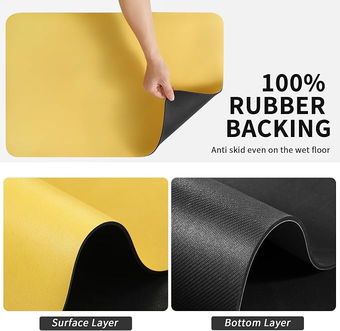 HotLive Dish Drying Mat for Kitchen Counter, Heat Resistant Drainer Mats - Image 5