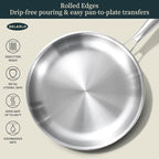 DELARLO Whole Body Tri-Ply Stainless Steel Frying Pan set, 8”/10”/12” Cooking - Image 5