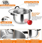 P&P CHEF Stainless Steel Stock Pot, 8 Qt Cooking Soup Pot - Image 4