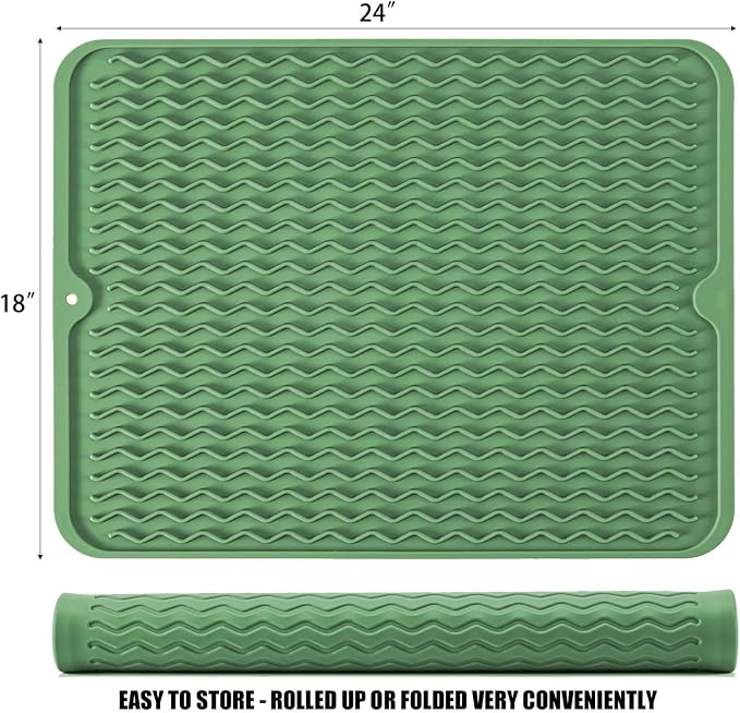 Large 24" x 18" Silicone Dish Drying Mat - Image 2