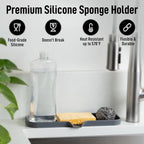 Zulay Kitchen Large Silicone Sponge Holder – Flexible Sink Organizer Tray - Image 2