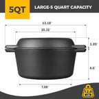 EDGING CASTING Pre-Seasoned Cast Iron Dutch Oven Pot - Image 3