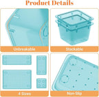 SpaceHacks 15 PCS Clear Plastic Drawer Organizer Set, 4-Size Acrylic Drawer - Image 4