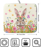 Easter Dish Drying Mat for Kitchen Counter Spring Easter Holiday Dish Drying - Image 2