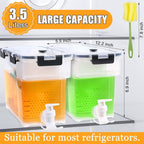 Breroa 3 Pieces 3.5 Liter Clear Beverage Dispenser - Image 2