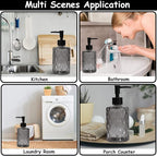 Glass Soap Dispenser with Black Plastic Pump, 12oz Refillable Liquid Hand Soap - Image 5