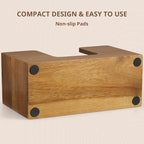 Paper Towel Dispenser Countertop, Acacia Wood Folded Paper Hand Towel Holder - Image 4