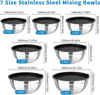 7-Piece Mixing Bowls with Airtight Lids — Stackable Stainless Steel Nesting - Image 2