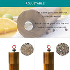 Wooden Salt and Pepper Grinder, 8 Inch Manual Salt and Pepper Mill, Adjustable - Image 3