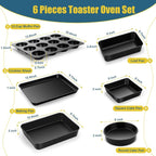 E-far 6-Piece Bakeware Sets, Nonstick Stainless Steel Baking Pans Set - Image 2