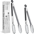 Hotec Stainless Steel Kitchen Tongs, Locking Metal Food Tongs by Hotec