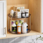 LAMU 2 Pack 2 Tier Lazy Susan Turntable Organizer 10.6'' Rotating Spice Rack - Image 5