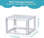 Vtopmart 4 Pack 18QT White Stackable Storage Drawers, Easily Assemble Closet - Image 2