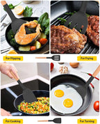 Pack of 2 Silicone Cooking Spatula, Heat Resistant Solid Turner, Non Stick - Image 4