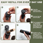 Wooden Salt and Pepper Grinder Set Manual Salt and Pepper Mill - Image 6