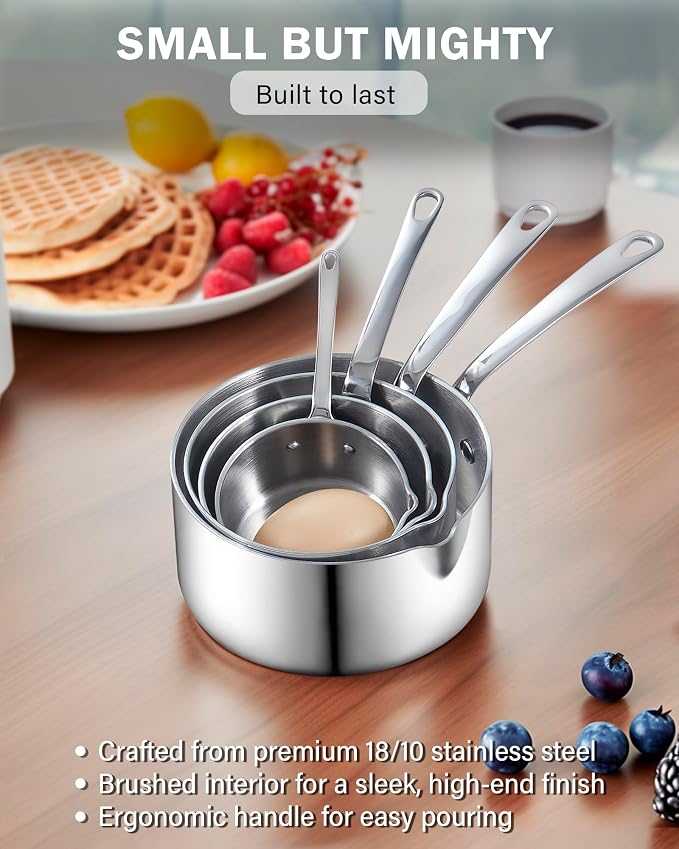 Cooks Standard Stainless Steel Butter Warmer Pot Set, 0.15/0.29/0.46/0.68 QT - Image 7