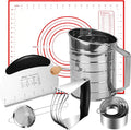 Biscuit Cutter Set, Dough Cutter, 3 Cup Flour Sifter, Baking Mat and Fine Mesh by ATPWONZ