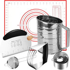 Biscuit Cutter Set, Dough Cutter, 3 Cup Flour Sifter, Baking Mat and Fine Mesh by ATPWONZ