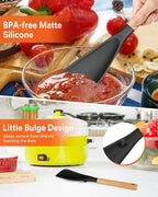 Cooking Spoon for Nonstick Cookwares, Wood Handle Spoon for Mixing, and Scrape - Image 5
