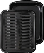 Broiler Pan for Oven Nonstick 16.75” x 13” Porcelain Nonstick Coated by Unknown