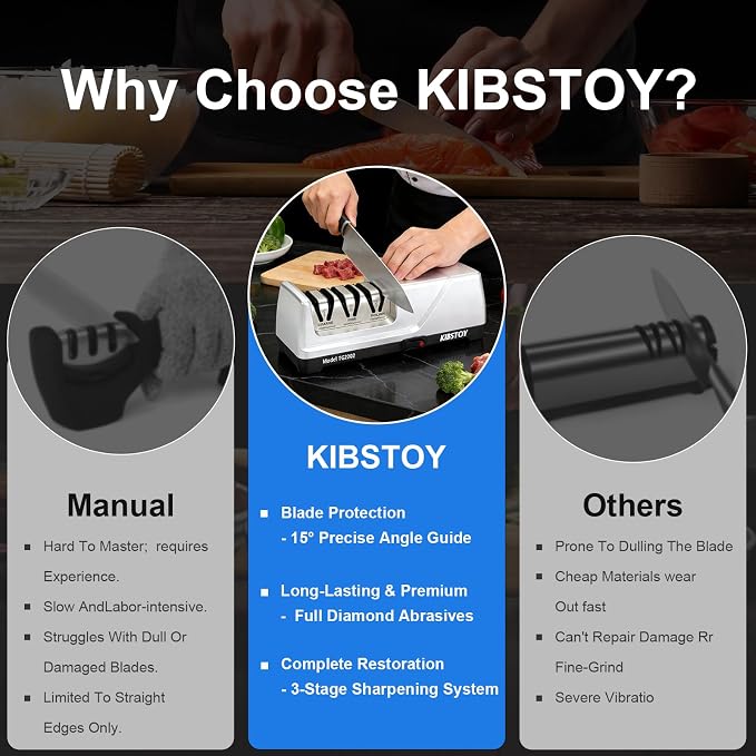 Knife Sharpener Electric, 3-Stage Professional Kitchen Sharpener - Image 5