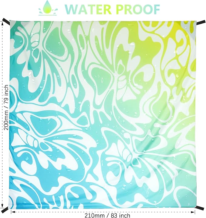 WIWIGO Beach Blanket Waterproof Sandproof Beach Mat 79" X 83"/10'x9'for 2-8 - Image 2