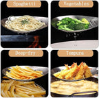 Stainless Steel Colander Strainer Pasta Food Noodle Grease Drain Fine Mesh - Image 6