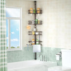 HAMITOR Corner Shower Caddy Tension Pole: Rustproof Stable 4-Tier Bathroom - Image 7