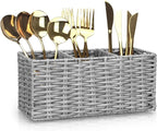 Ayiaren Grey Plastic Cutlery Silverware Holder Small Utensil Organizer Holders by Ayiaren