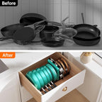 MUDEELA Expandable Pots and Pans Organizer Rack under Cabinet, Pots Lid - Image 6