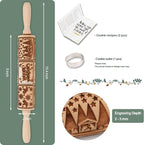 Christmas Embossed Rolling Pin for Baking Cookies Embossing Rolling Pins - Image 3