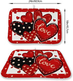 Valentines Dish Drying Mat 18x24 Inch Black Red Hearts Dish Drainer Protector - Image 3