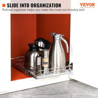 VEVOR 12.5"Wx16.5"Dx3.5"H Pull Out Cabinet Organizer, Heavy Duty Slide Out - Image 2