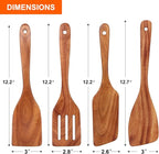 Best Non Toxic Wooden Spatula for Cooking Utensils Set Wood Spurtle Flat - Image 4