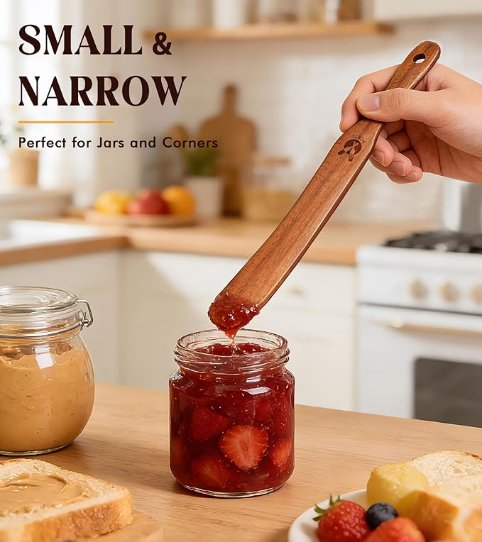 2 Pack Wooden Spurtle for Sourdough Starter, Reaching Bottom of Jar, Dough Whisk - Image 5