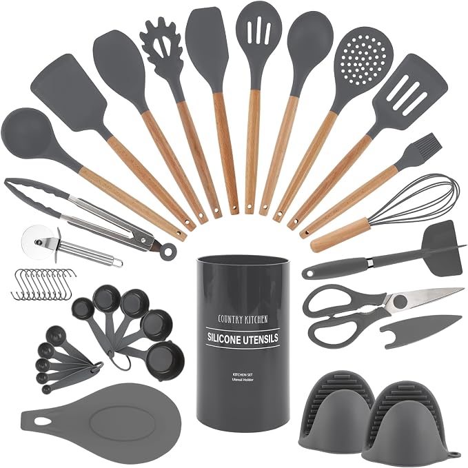 Country Kitchen Non Stick Silicone Utensil Set by CountryKitchen